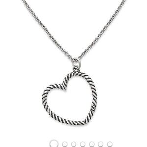 James Avery Changeable heart charm necklace. Necklace is 18 in.